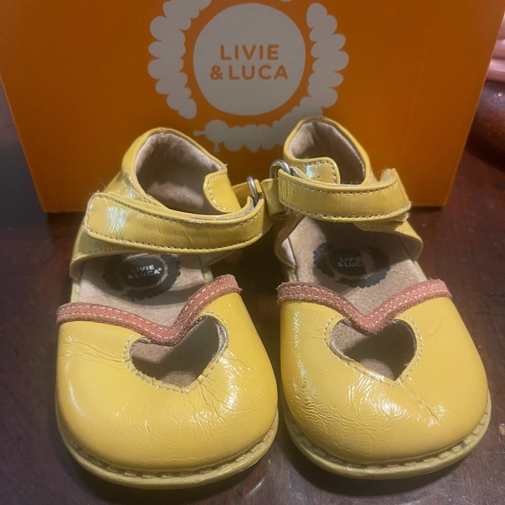 Livie & Luca Yellow Heart Cutout Shoes